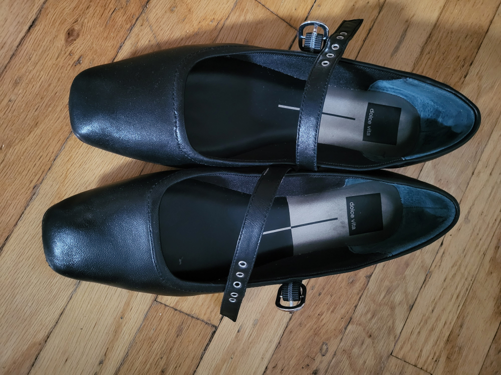 Dolce Vita Black Leather Mary Jane Flats - photo 3
