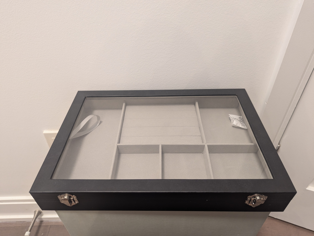 Black Jewellery Box with Glass Lid