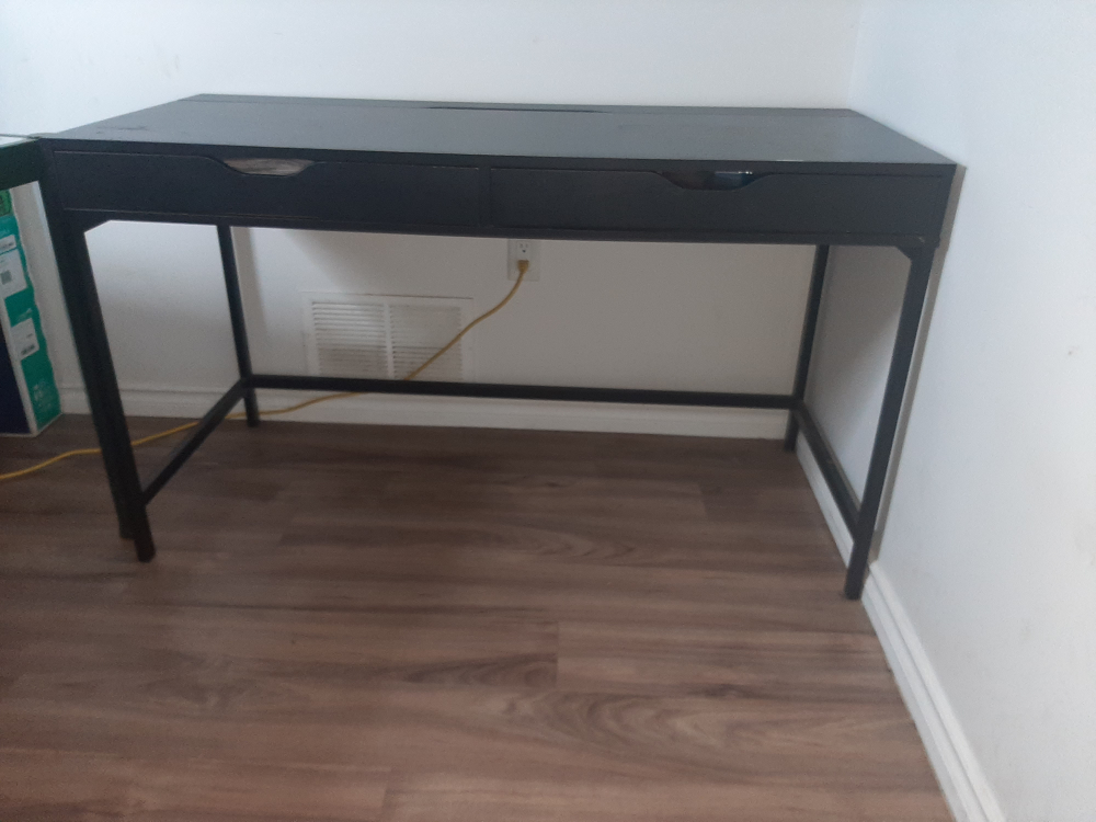 Ikea Alex Black Desk with Two Drawers