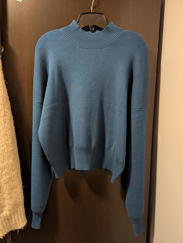 Blue Mock Neck Sweater (Dynamite)
