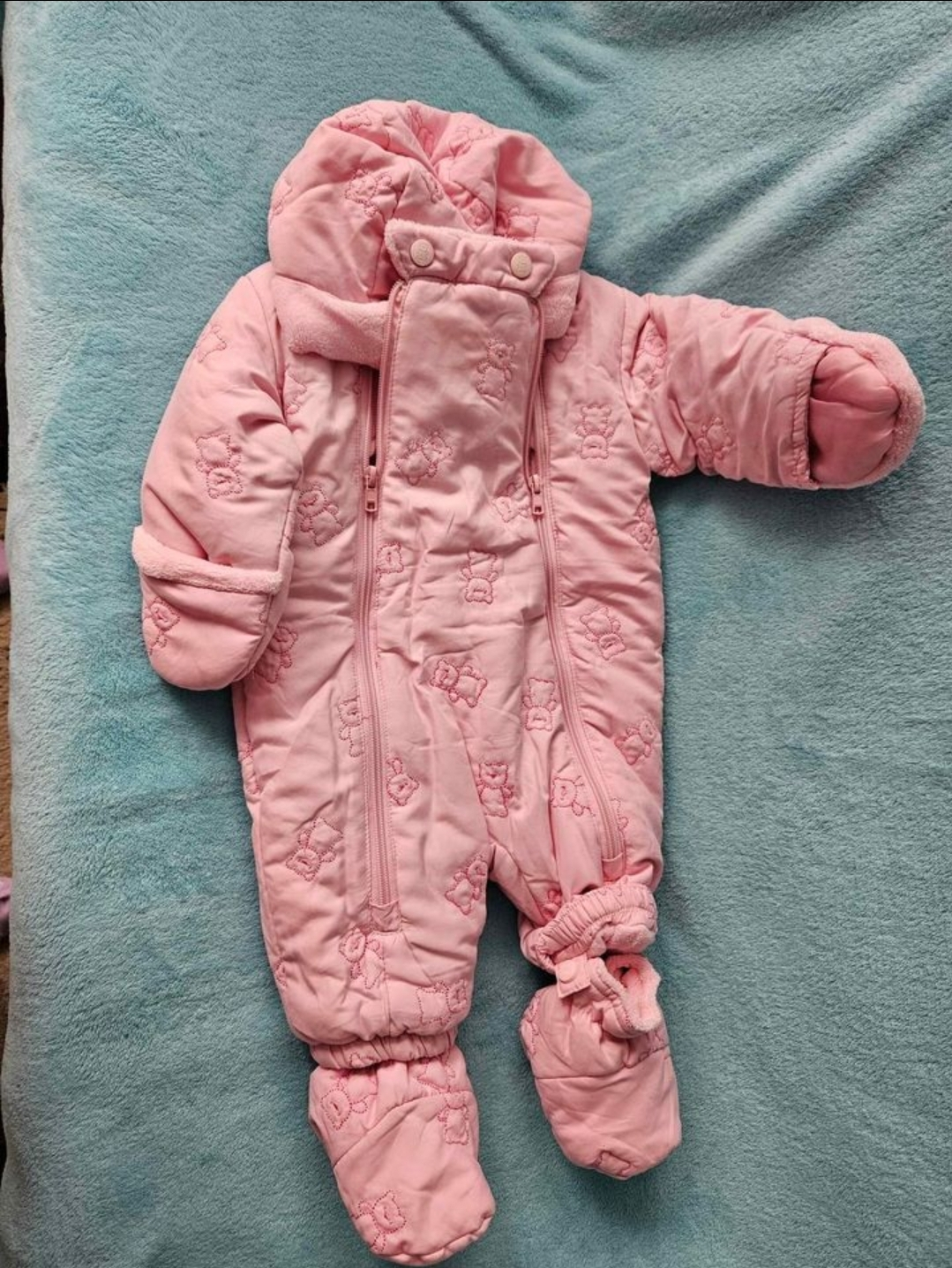 Pink Baby Winter Snowsuit Outfit from Europe - photo 2