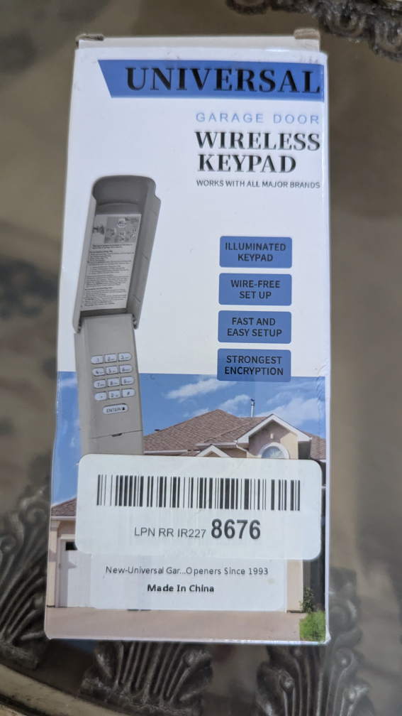 Universal Garage Door Wireless Keypad