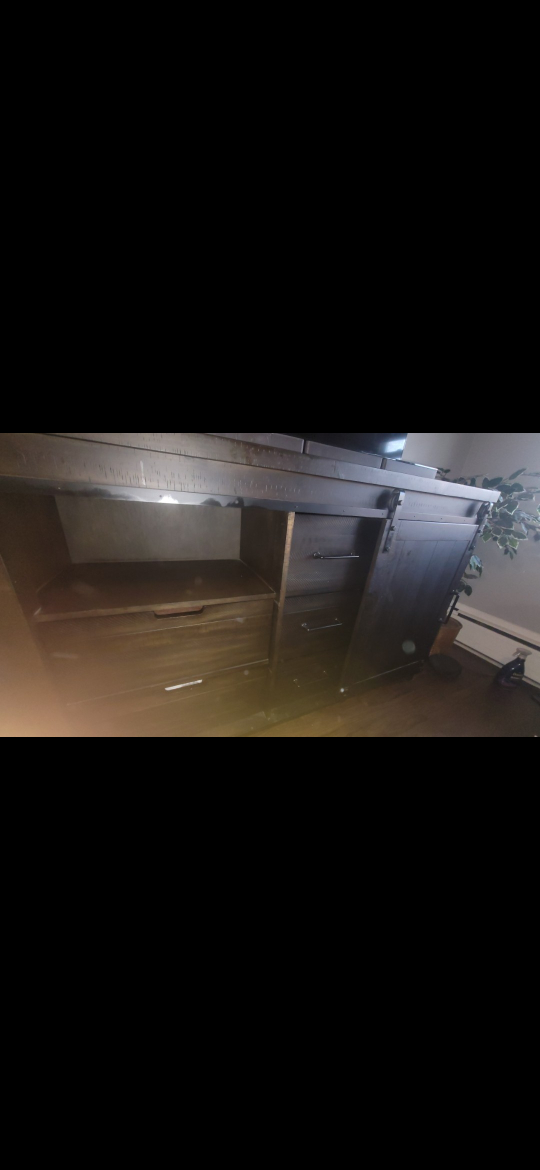5 Drawer Dresser with Sliding Door, Rustic Look - photo 4