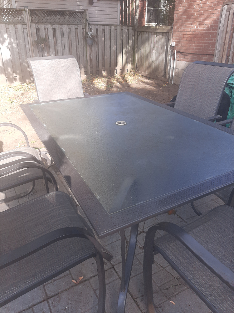 6-Piece Patio Set with Glass Top Table - photo 3