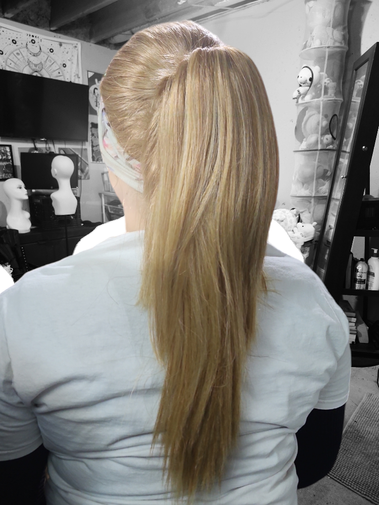 Long Blonde real  Hair Extension Ponytail claw clip - photo 2