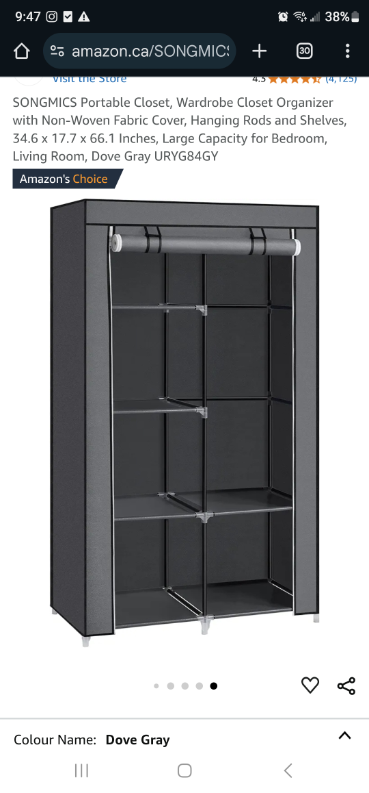 SONGMICS Portable Closet, Wardrobe Closet Organizer - photo 3