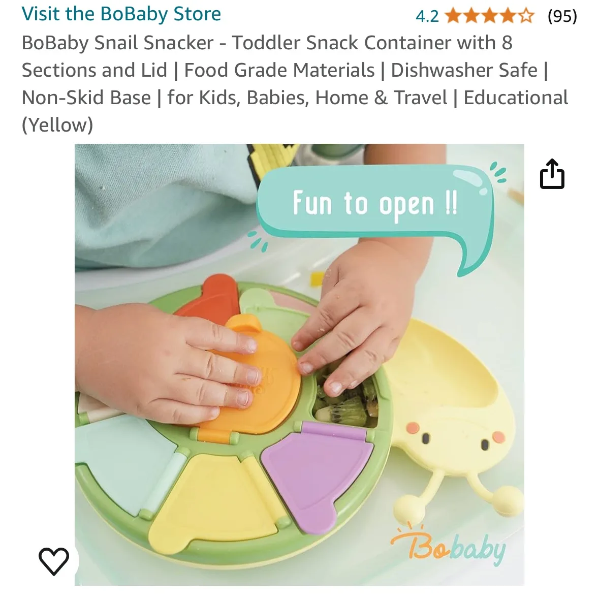 BoBaby Snail Snack Container - Yellow image indicator(2)