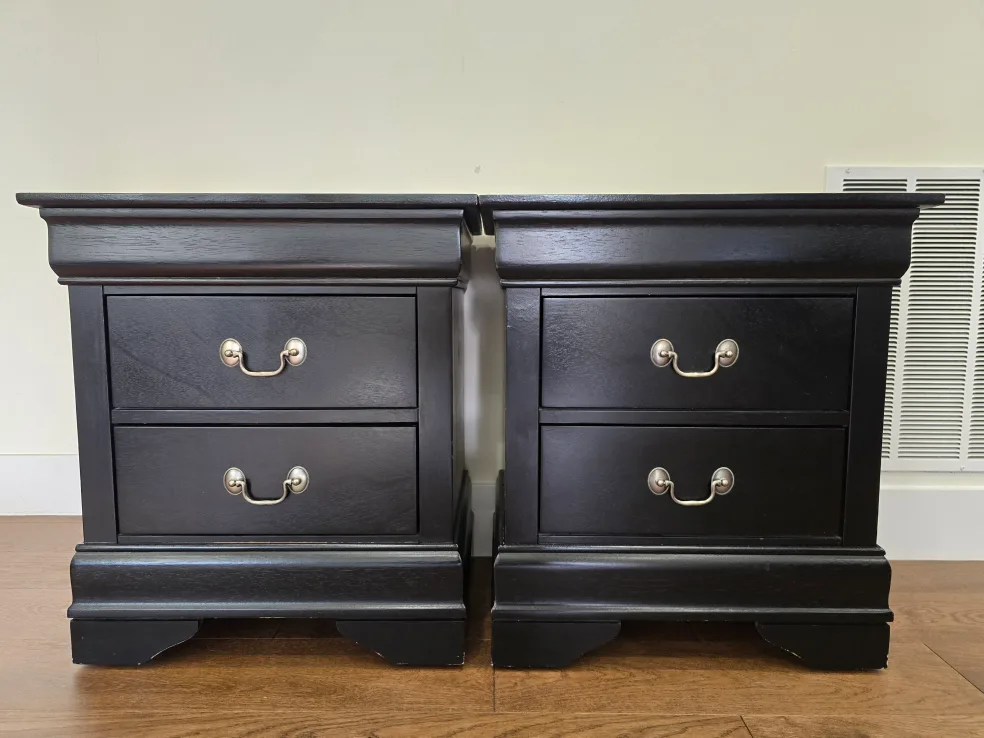 Solid Wood Black Nightstand x2 thumbnail