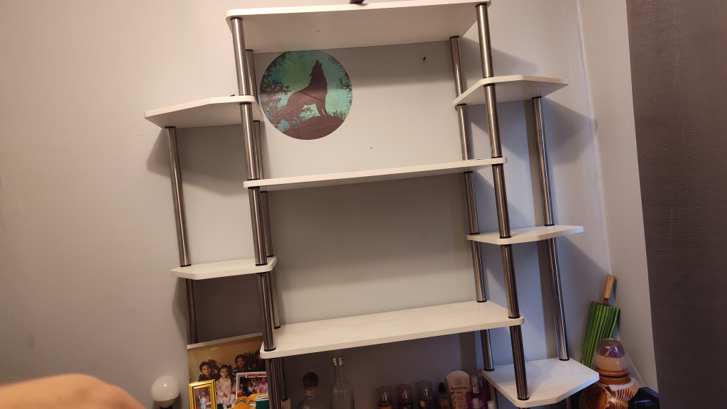 White 4-Shelf Bookcase with Metal Supports - photo 2