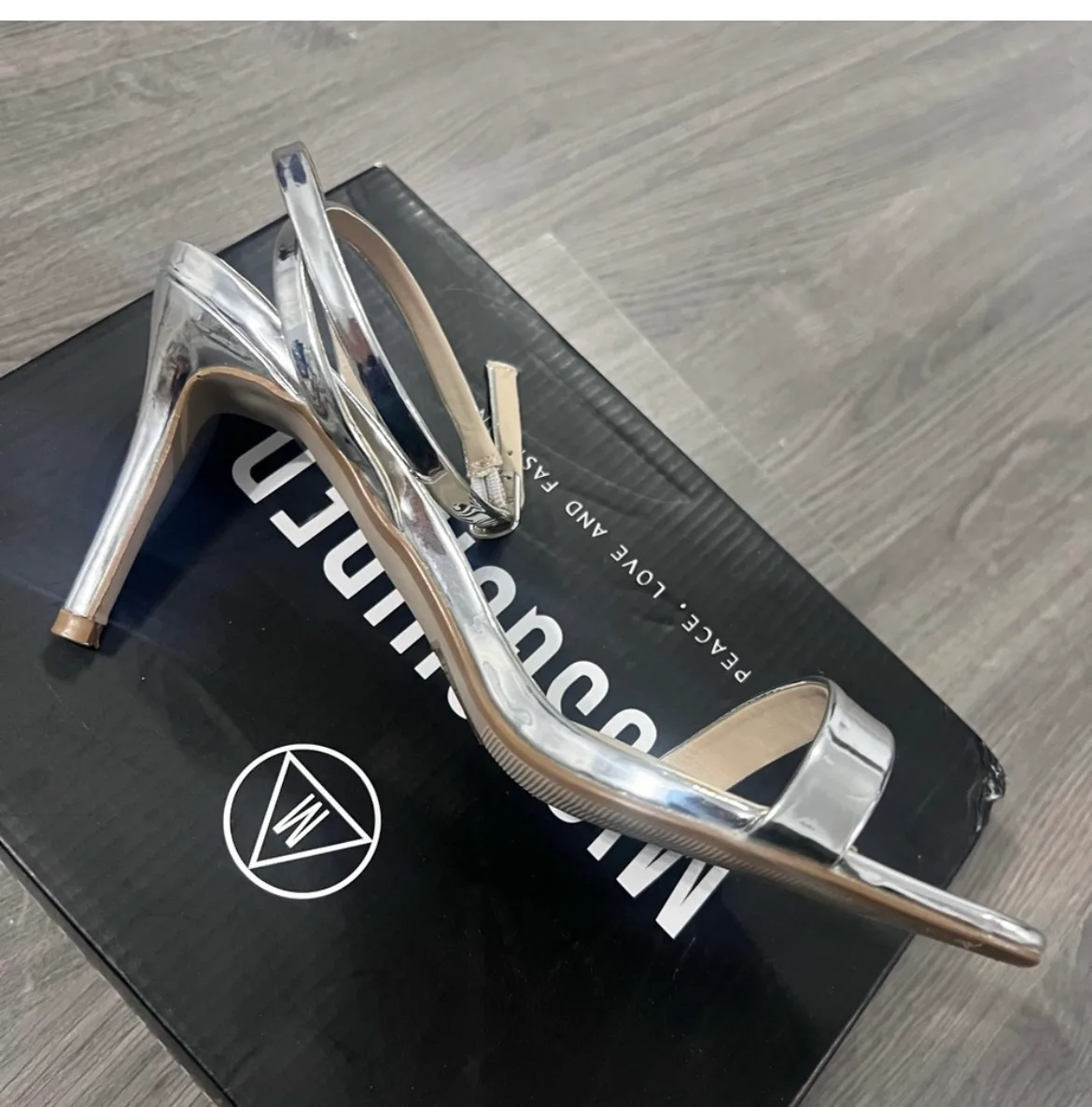 Missguided Silver sandals, Size US 7 would also fit a 7.5 image indicator(4)