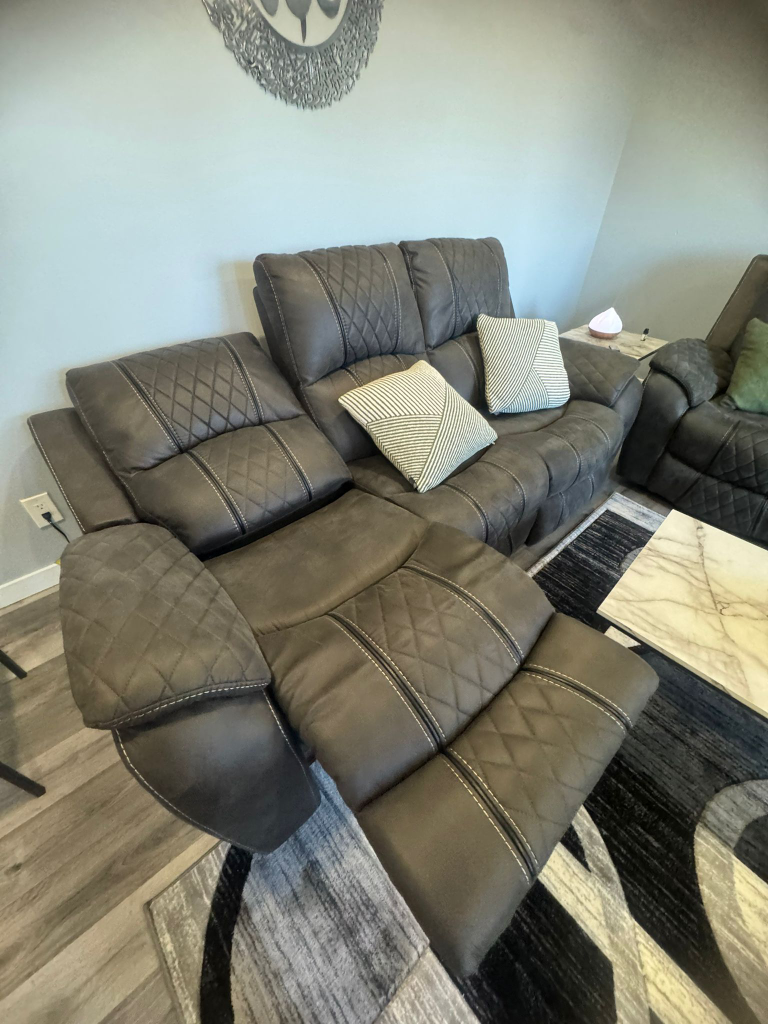 Reclining Leather Sofa Set - photo 5