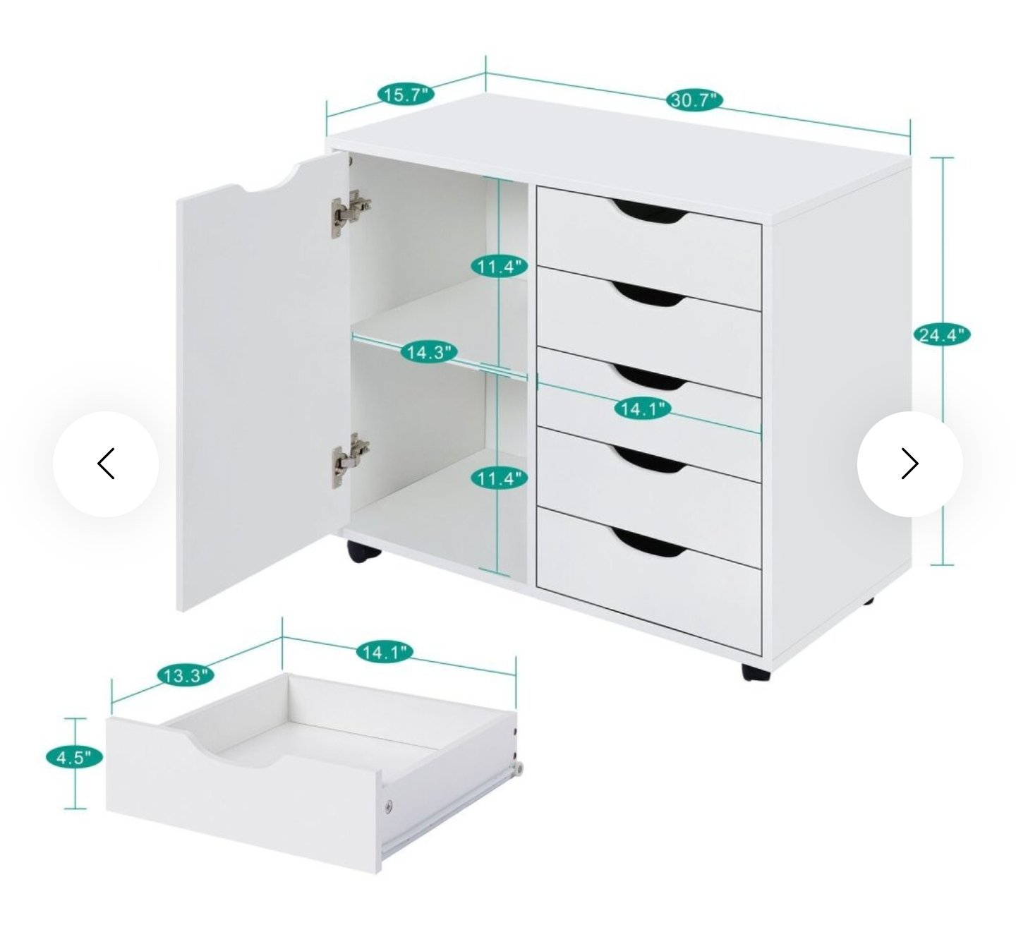 Black Naomi Home Amy 5-Drawer Office File Storage - photo 3