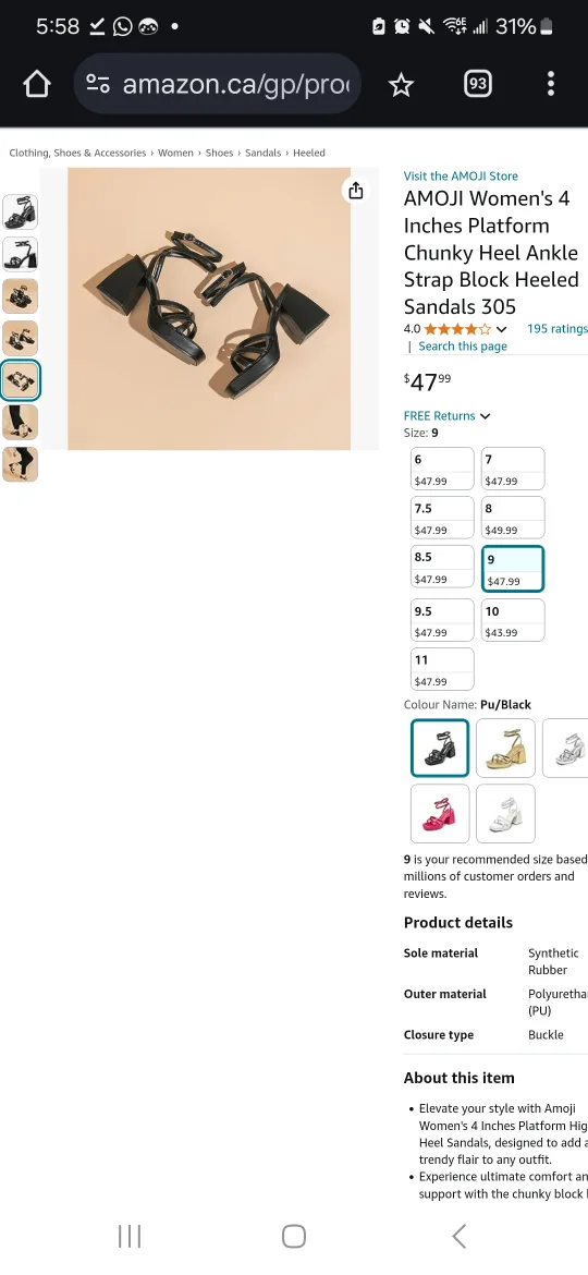 4 Inches Platform Chunky Heel Ankle Strap 🧡 image indicator(4)