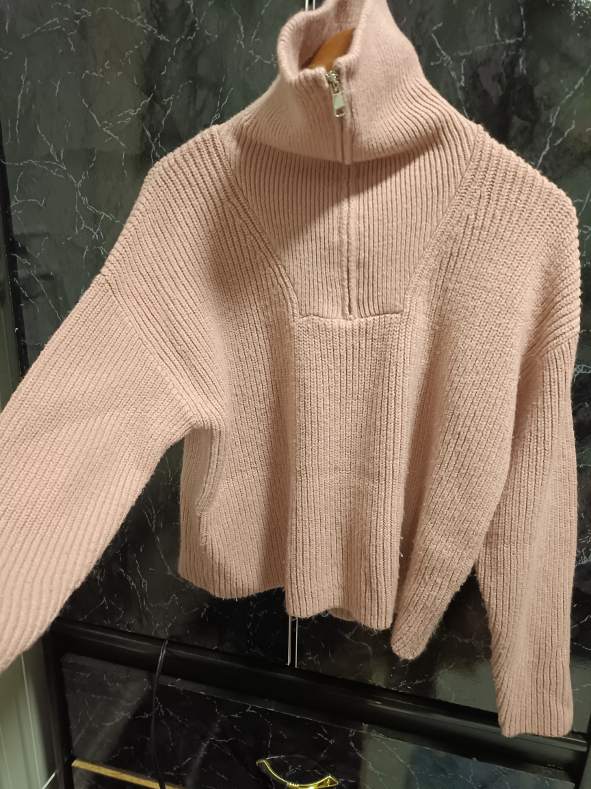 Pink Knit Sweater with Zipper (Moving Sale) - photo 2