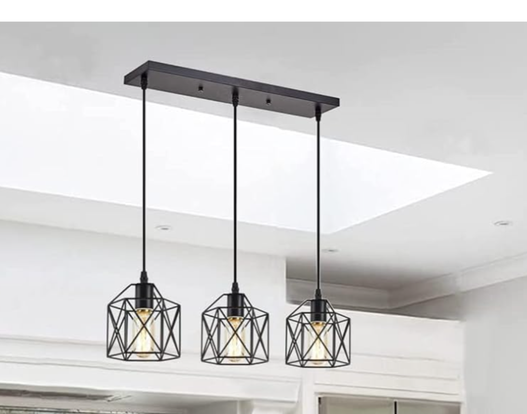 Black 3 Light Pendant Light Fixture