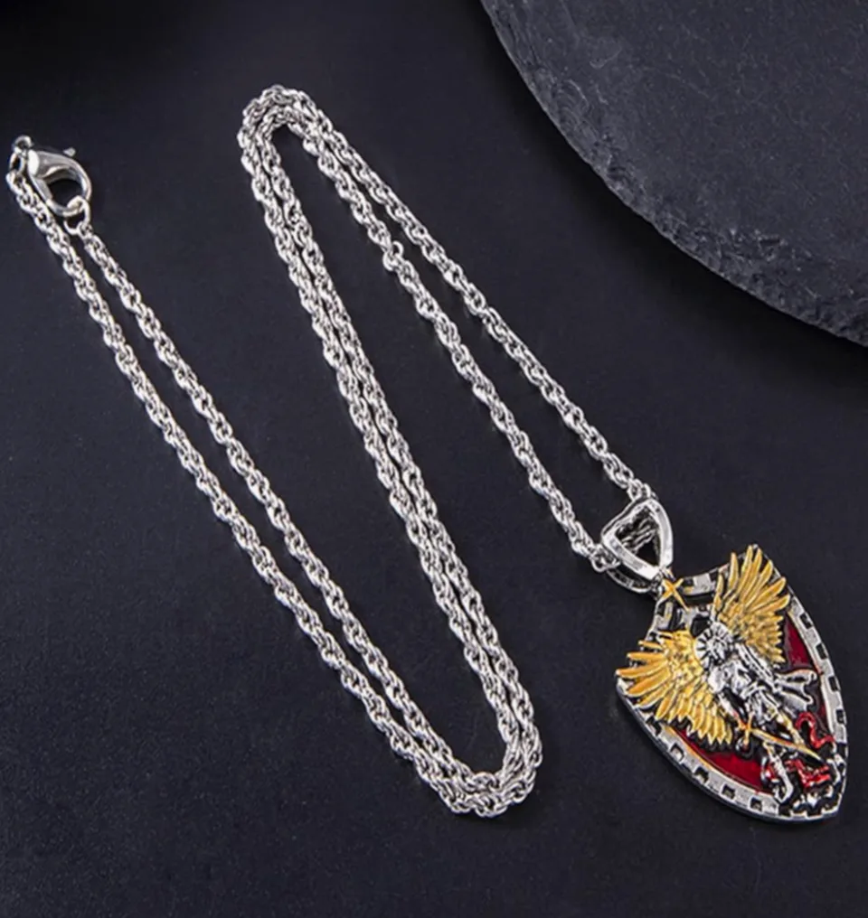 St Michael/St Christopher/St Benedict Necklace thumbnail