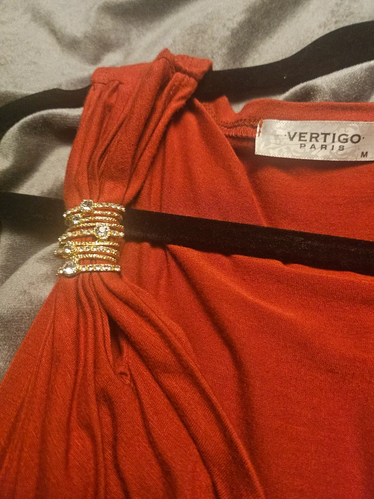 Vertigo Paris burnt orange/red embellished sleeveless top image indicator(2)