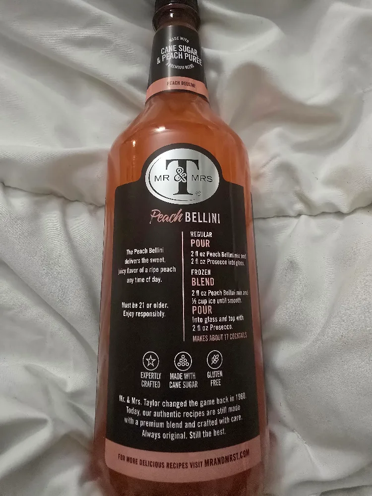 Mr. & Mrs. T's Peach Bellini Non-Alcoholic Mix image indicator(3)