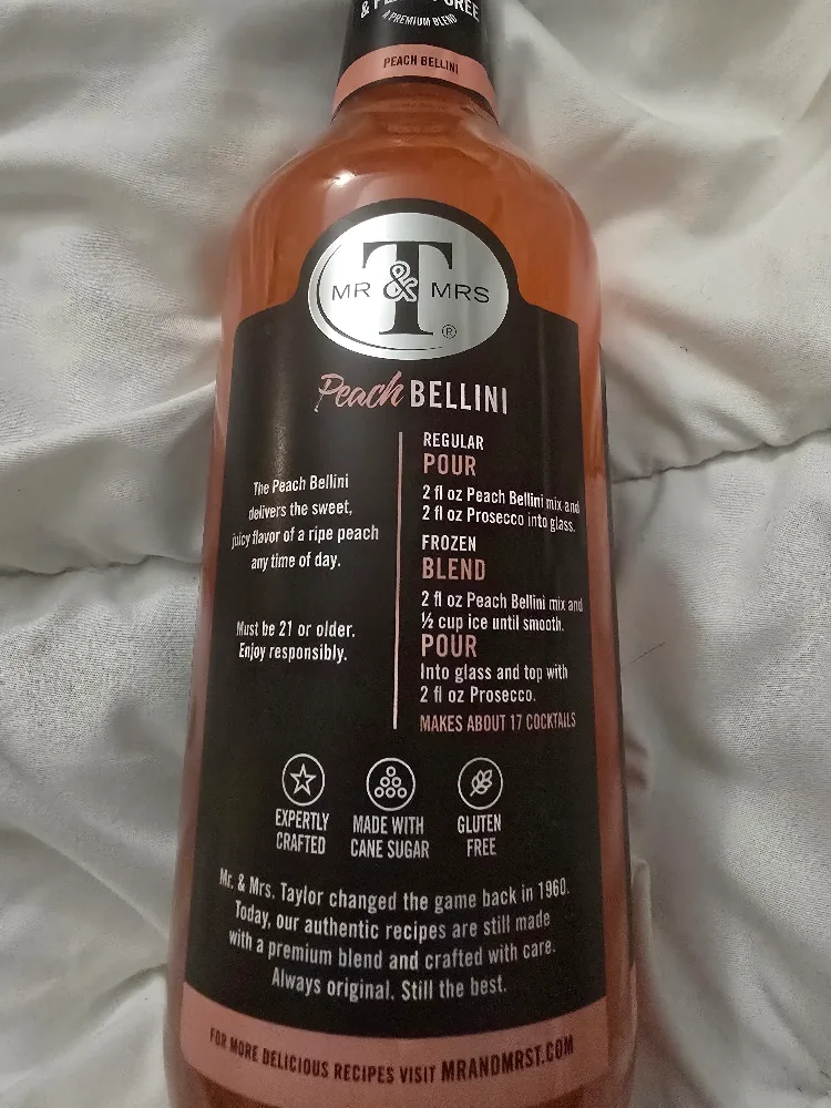 Mr. & Mrs. T's Peach Bellini Non-Alcoholic Mix image indicator(5)