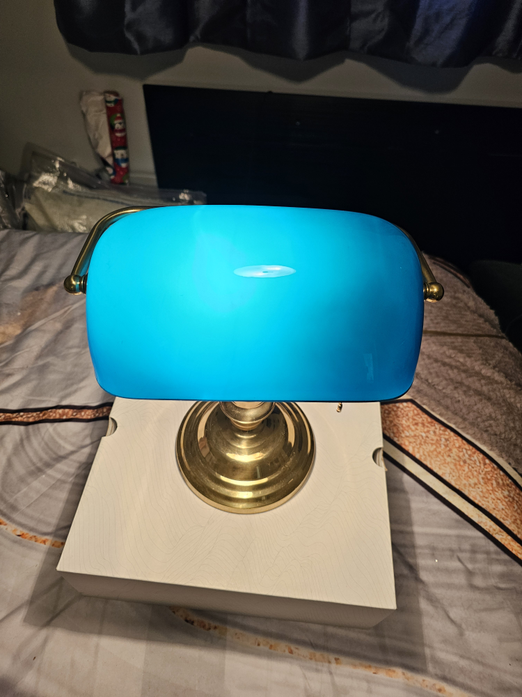 Blue  Bankers Desk Lamp - photo 2