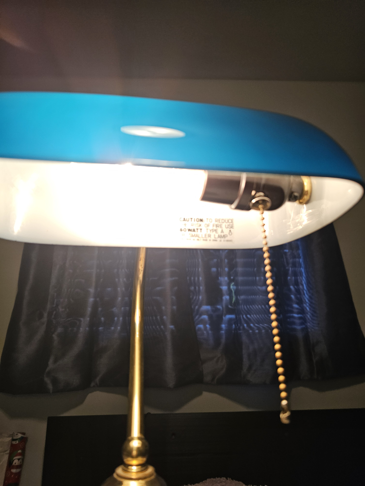 Blue  Bankers Desk Lamp - photo 3