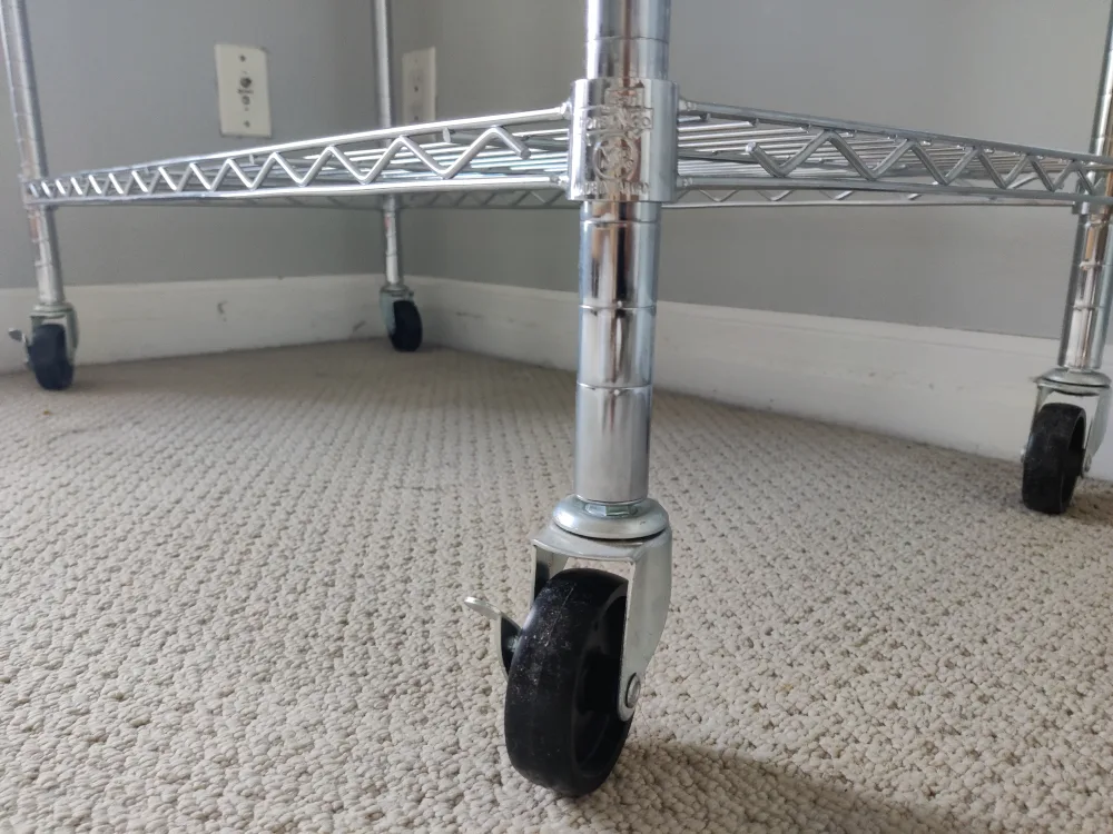 Chrome Closet Organizer with Rolling Base image indicator(6)