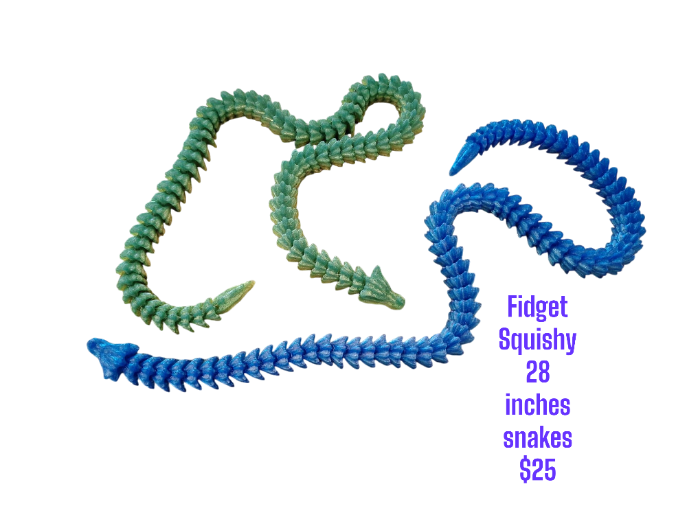 28 inch Squishy Snake Fidget Toy 3D printed