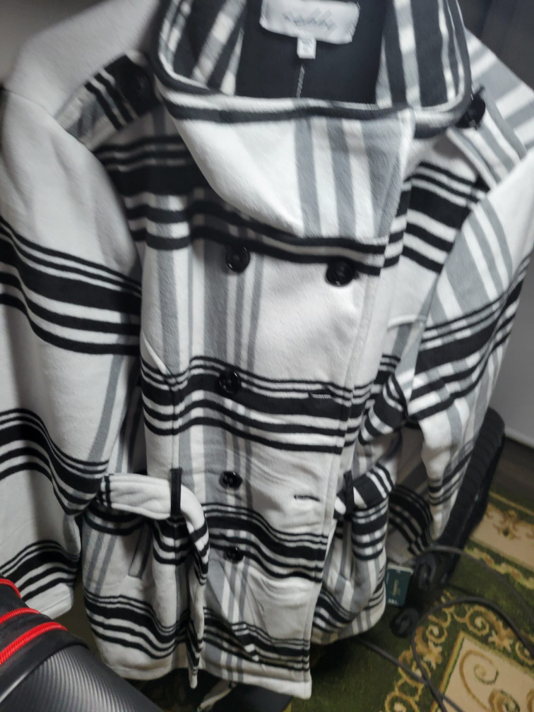 Brand New Sebby Women's Black and White Striped Jacket