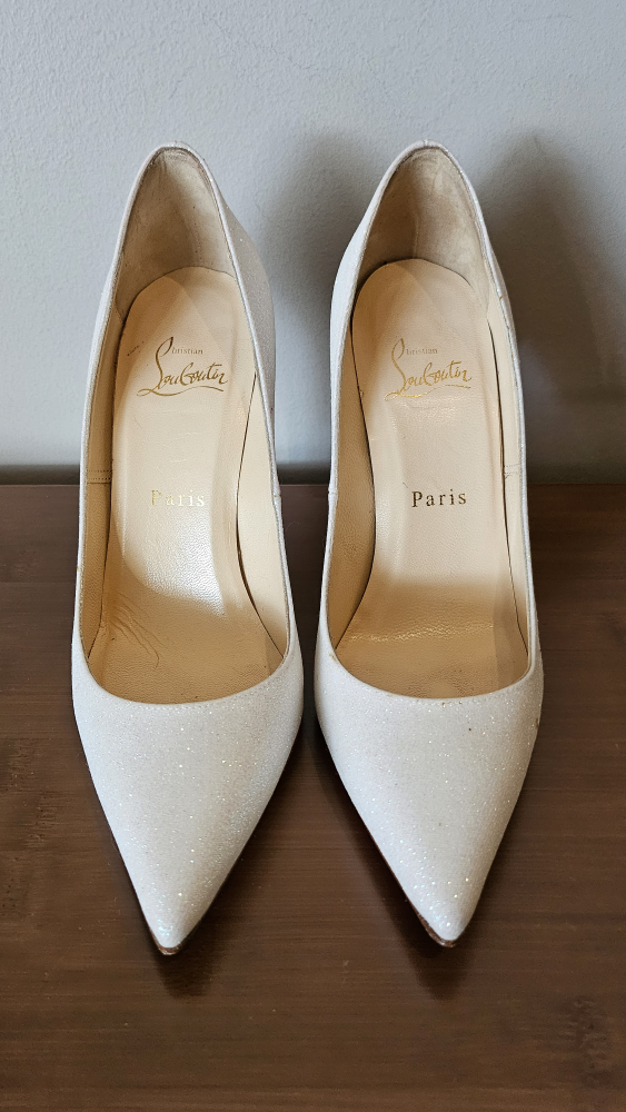 Christian Louboutin So Kate White Glitter Pumps - photo 2