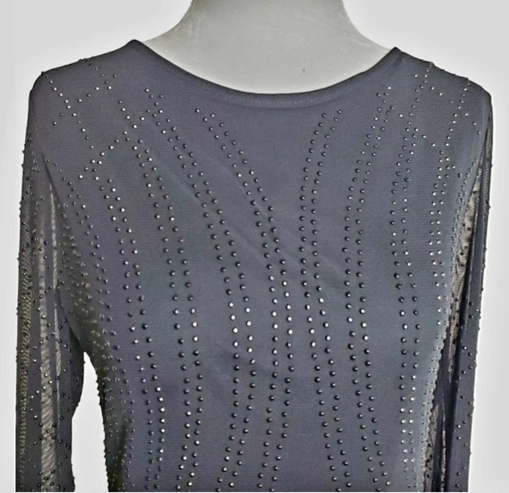 Black Sequin Long Sleeve Dress image indicator(2)