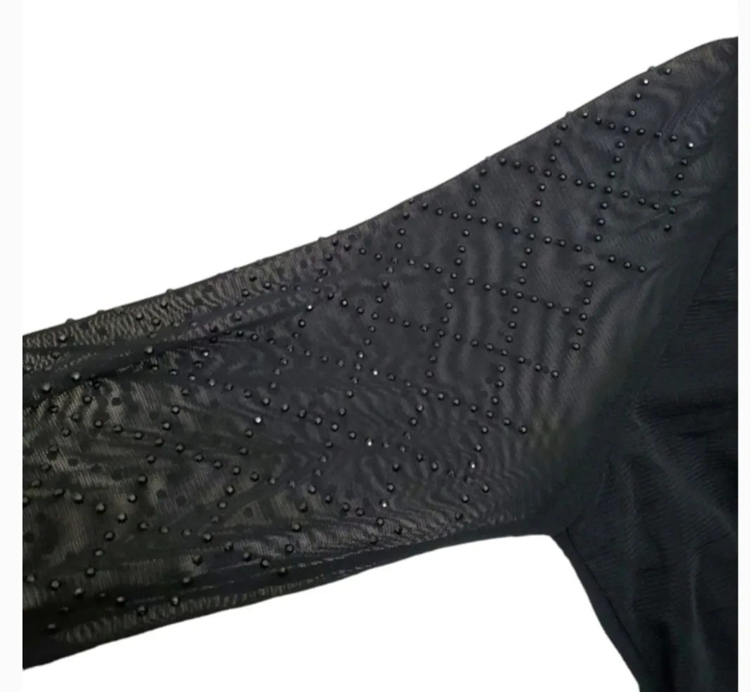 Black Sequin Long Sleeve Dress image indicator(4)