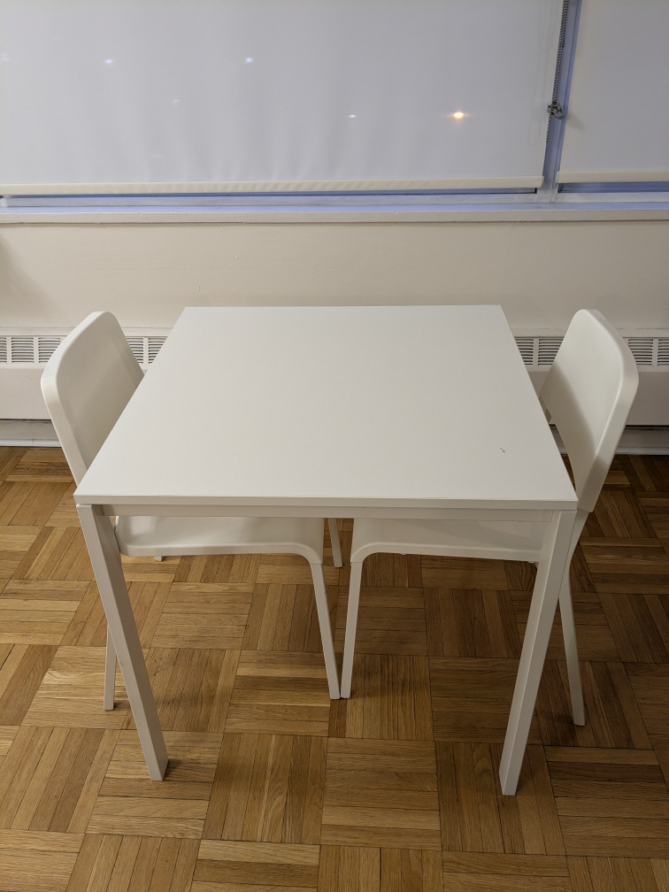 IKEA White Table & 2 Chairs Set