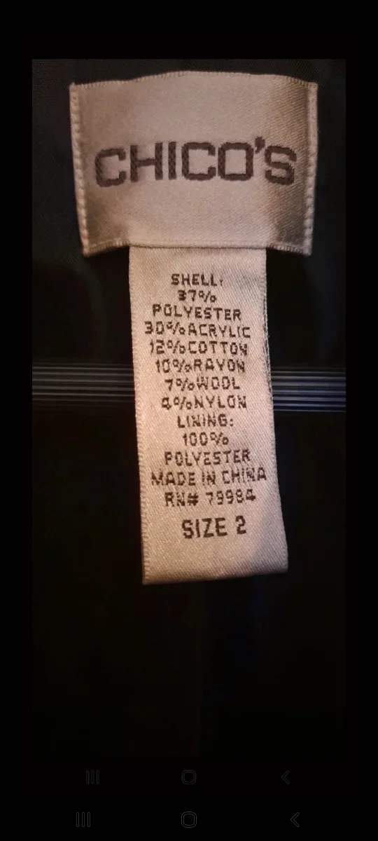 Chico's Women's Size 2 Black and Brown Blazer image indicator(2)