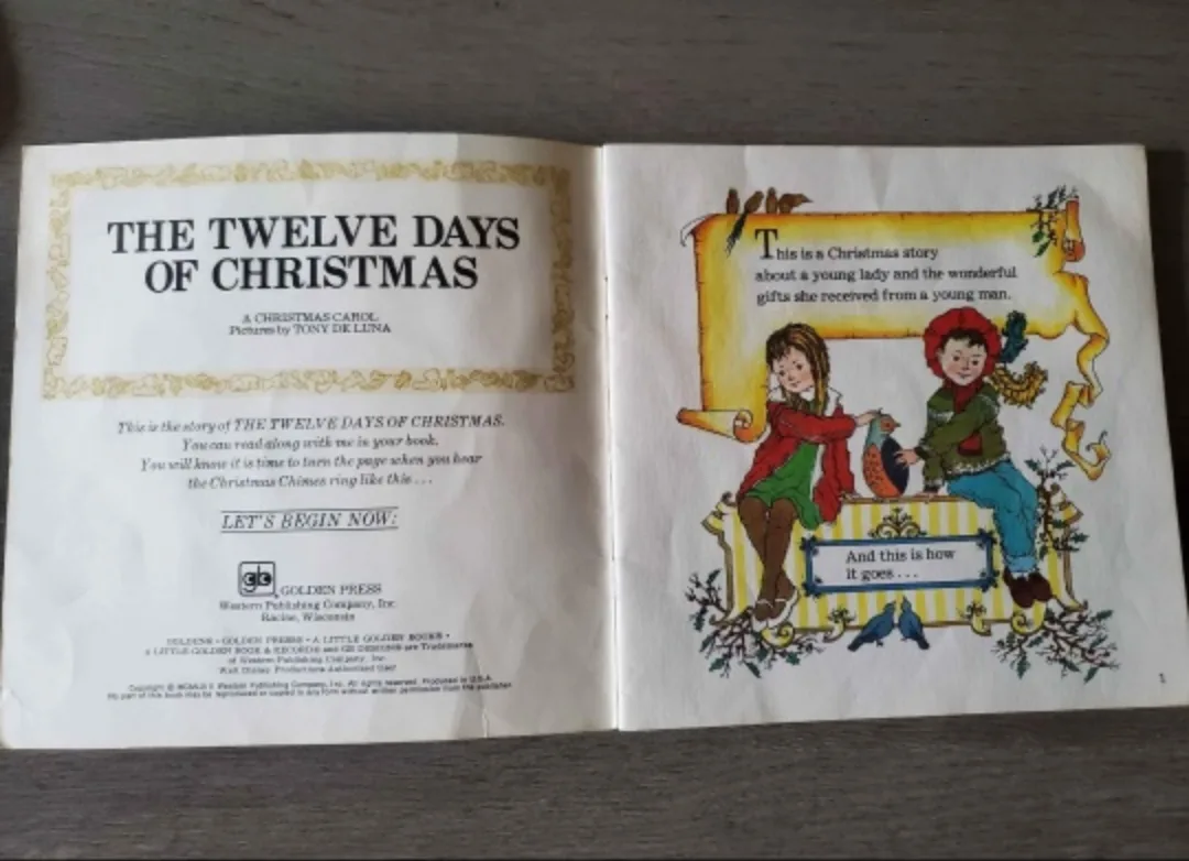 Vintage (1970s) The Twelve Days of Christmas Read-along Book image indicator(2)