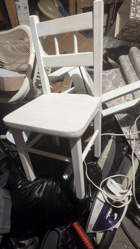 2 White Wooden Chair