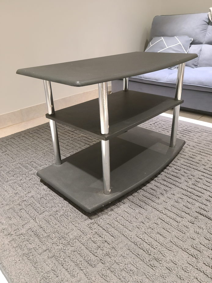 Black TV Stand with Chrome Legs - photo 2