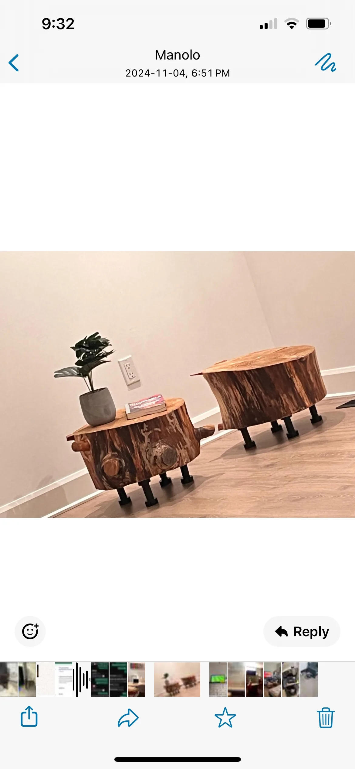 2 Rustic Tree coffe tables thumbnail