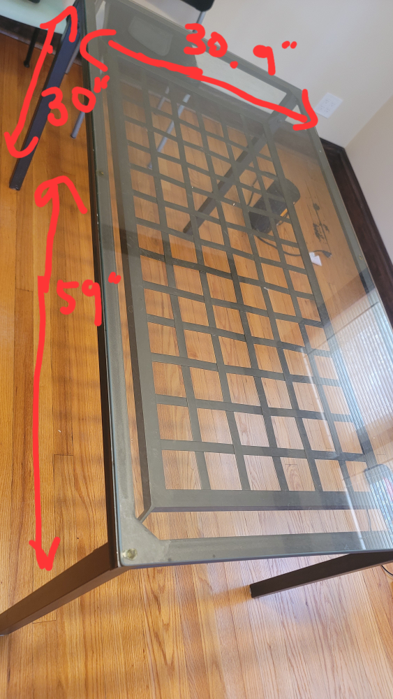 Glass Top Metal Frame Dinning Table