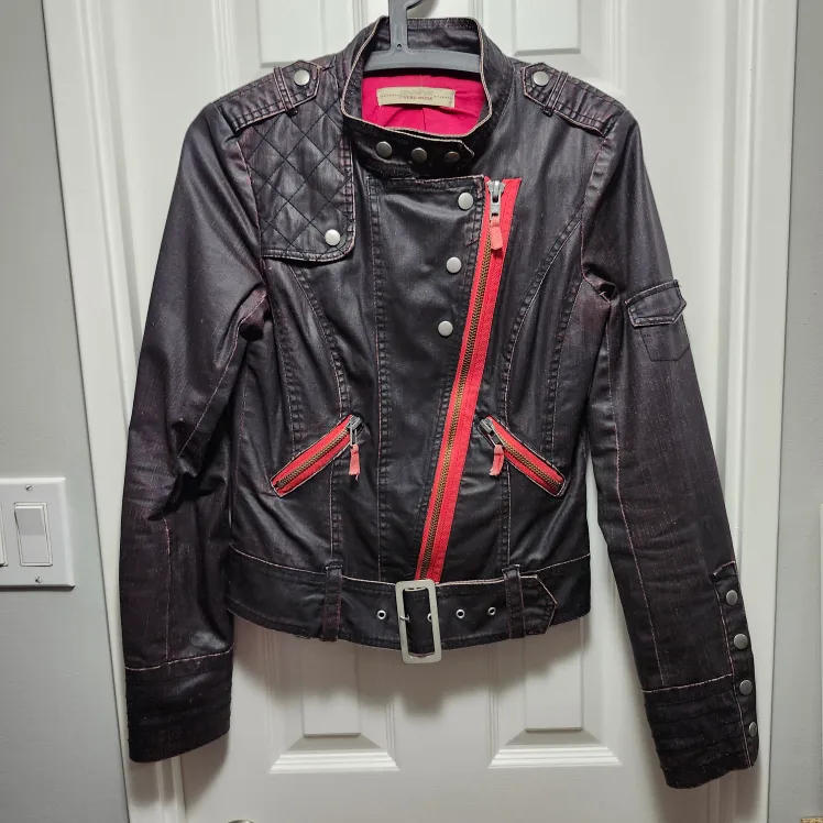 Vintage VERO MODA Y2K #S #XS  Black & Red MOTO Style Jacket. image indicator(2)