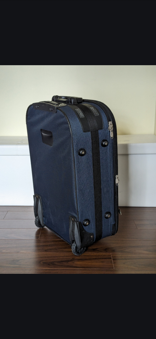 Blue Expandable Luggage Checked Medium-Size Suitcase - photo 2