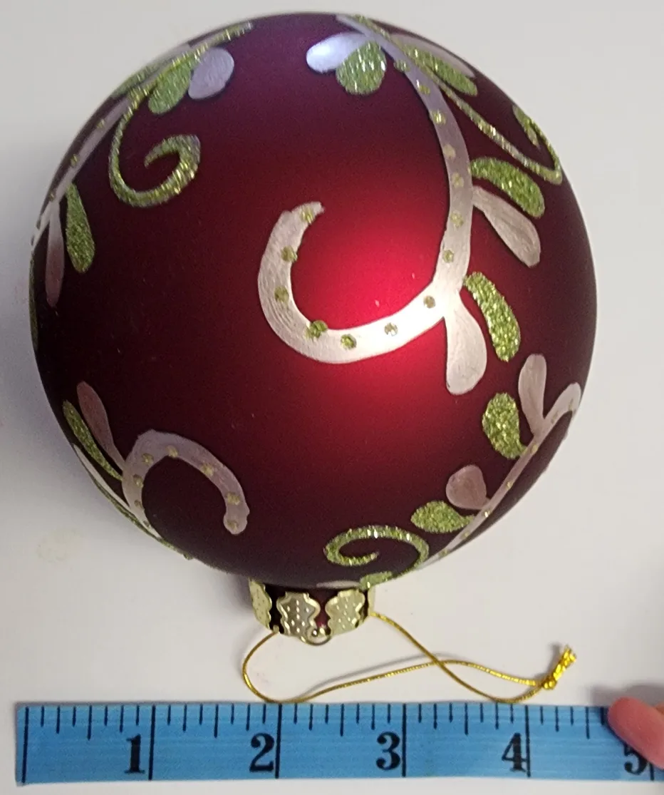 Set of 2 Vintage Red Christmas Ornaments - Large 4" image indicator(4)