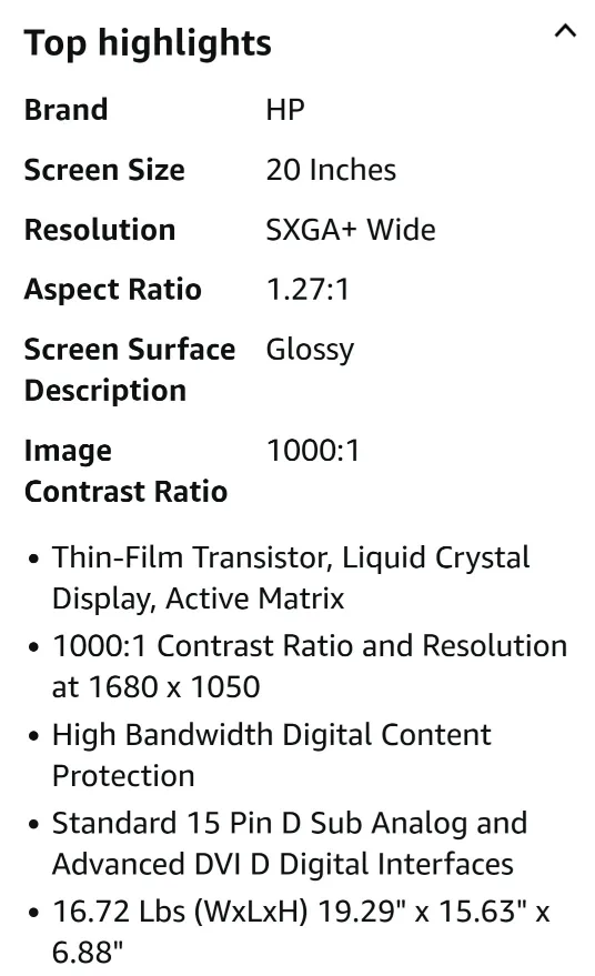 HP W2007 20 inch LCD Monitor image indicator(3)
