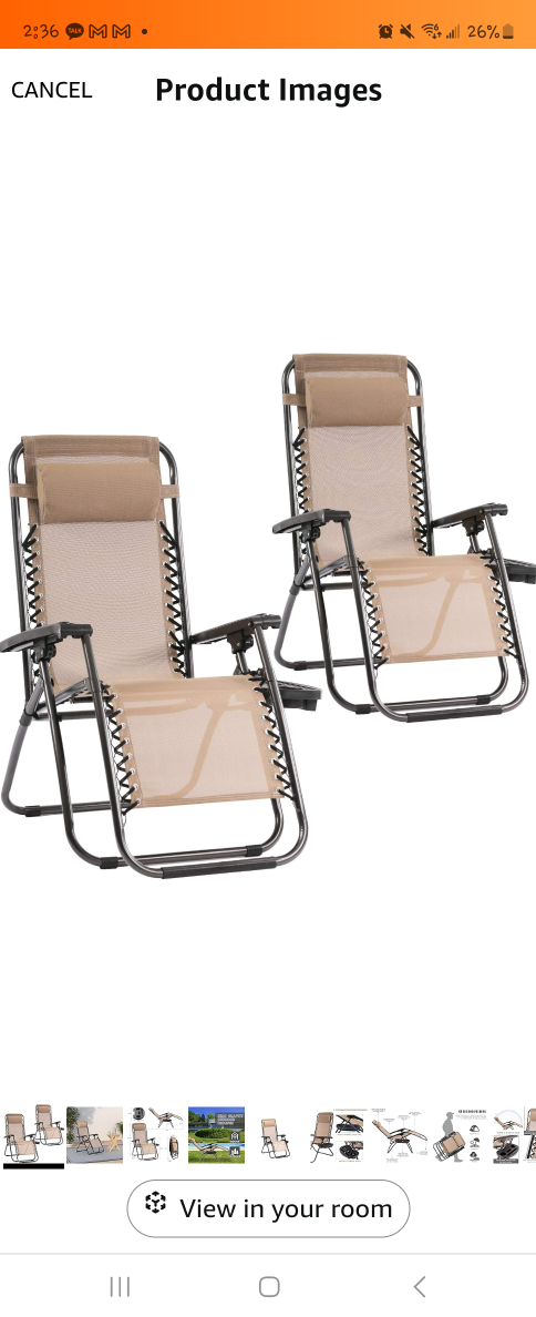 2 Reclining Folding Chairs