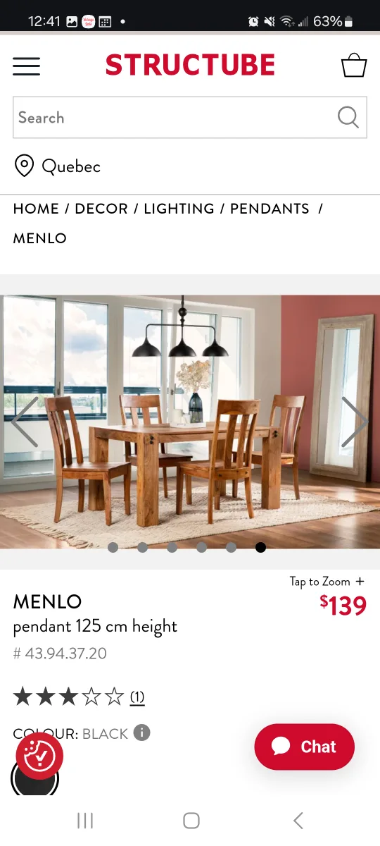 Menlo Black Pendant Light image indicator(4)