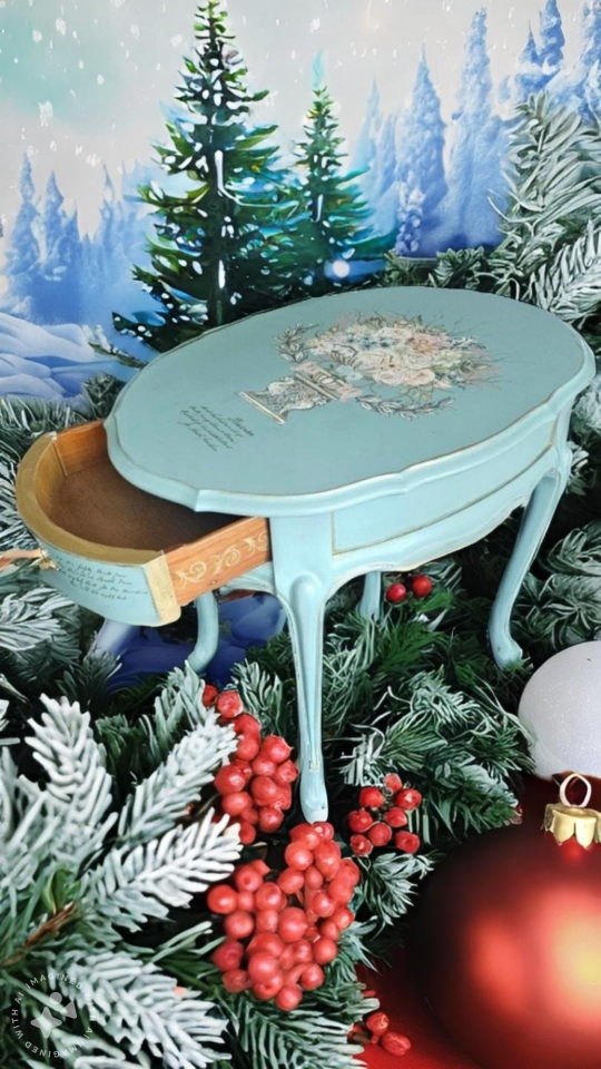 Custom Designed - Calming Blue Accent Table