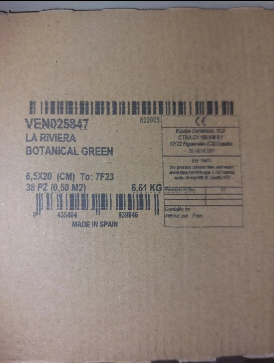 Equipe La Riviera Botanical Green Tiles NIB image indicator(3)