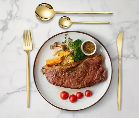 Elegant Golden Stainless Steel Cutlery Set image indicator(2)