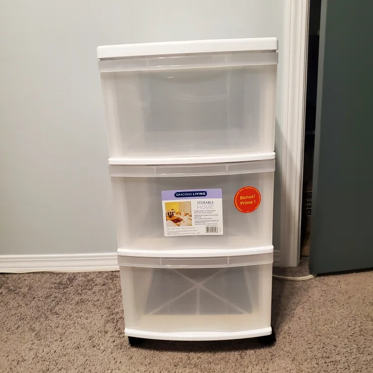 Gracious Living 3 Drawer Storage Cart thumbnail