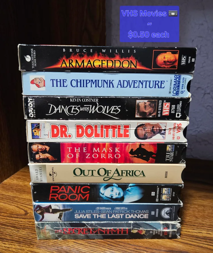 VHS Movies - Various Titles - $0.10 to $2.00 Each image indicator(3)