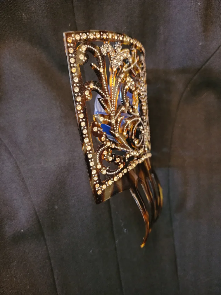 *Vintage Tortoise Shell Hair Comb image indicator(2)